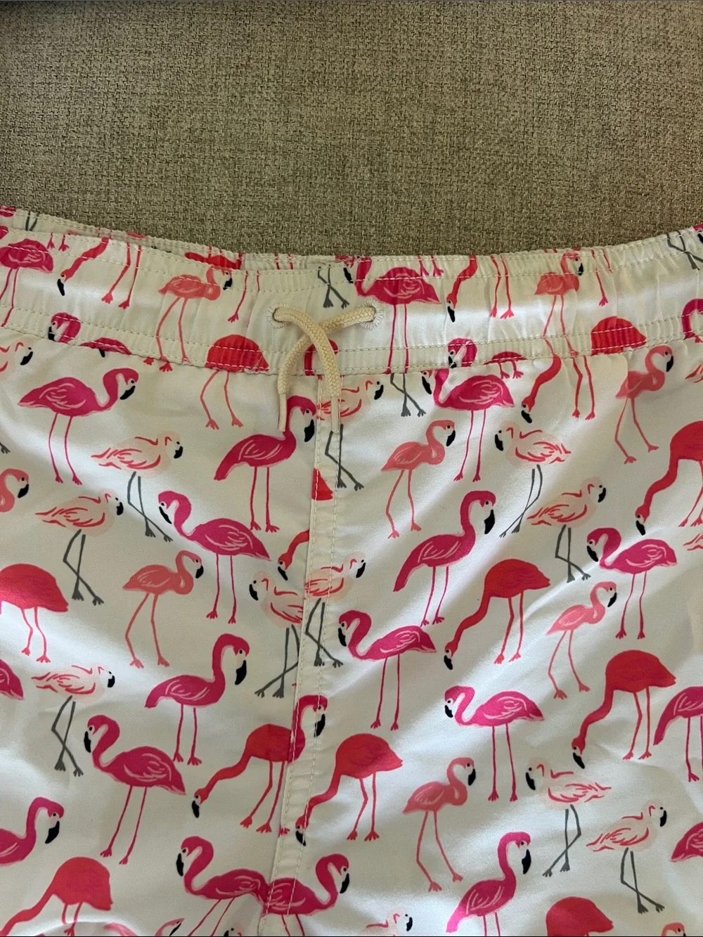 Janie and Jack Boys Pink Flamingo Print Swim Shorts